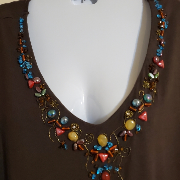 Chicos brown tshirt top - Picture 2 of 7